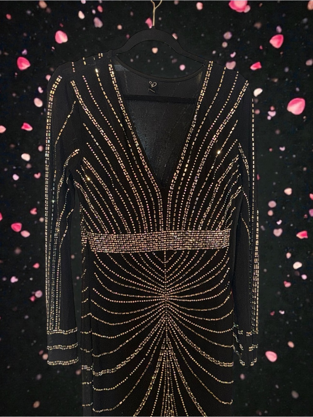 Windsor Black Rhinestone Embellished Formal Gown Size Large - Picture 7 of 17